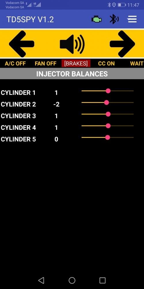 SCREEN  - INJECTOR BALANCE