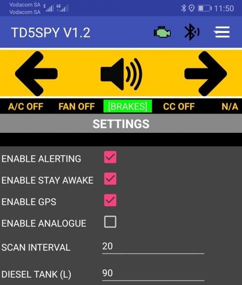 SCREEN  - SETTINGS 1