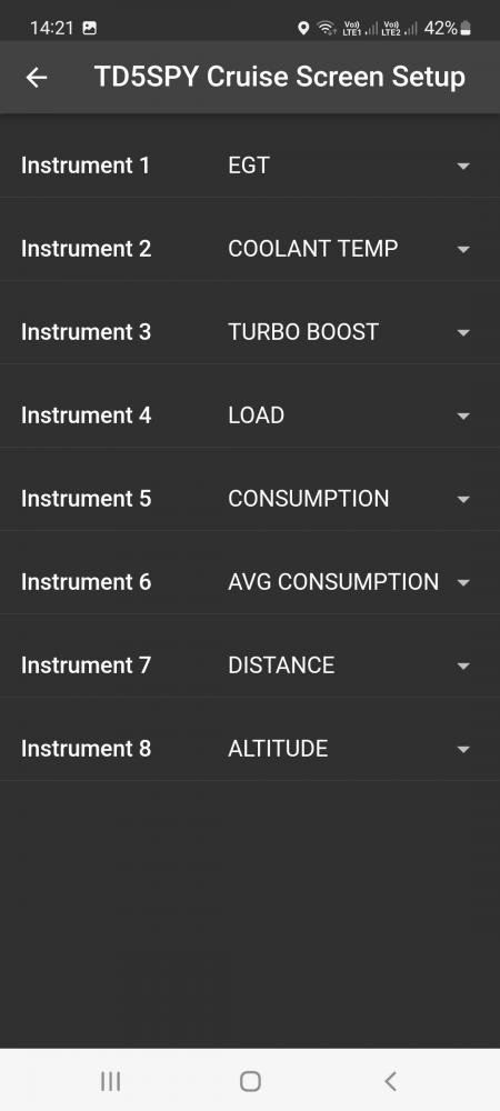 V3217 CRUISE SETTINGS