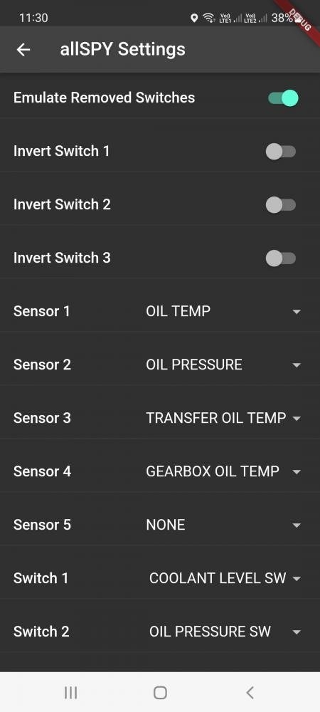 ALLSPY SETTINGS SCREEN