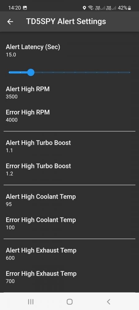 V3217 ALERT SETTINGS