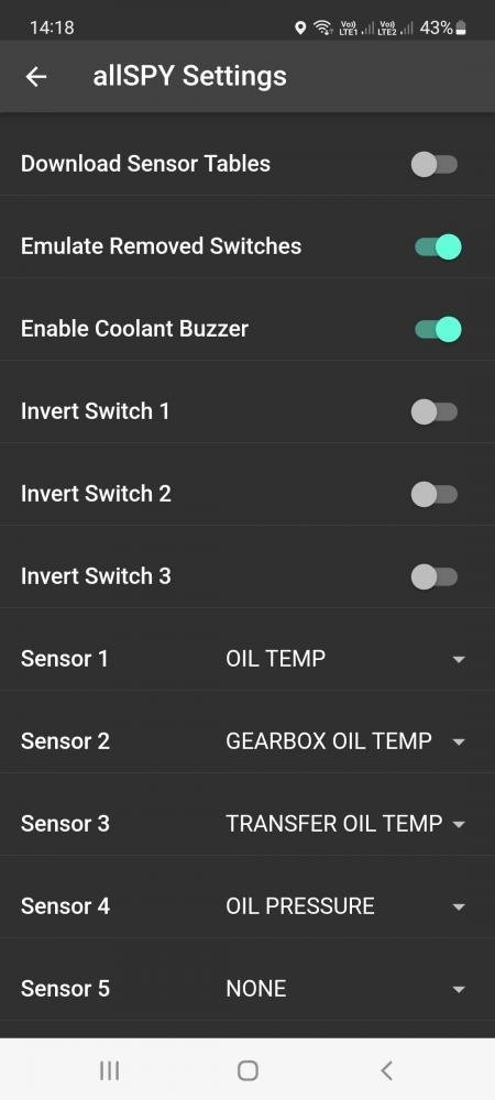 V3217 ALLSPY SETTINGS